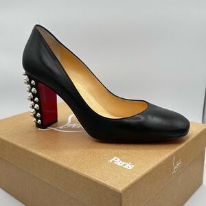 Christian Louboutin Spiked Block Heel Pump 85mm with original box and dust cover